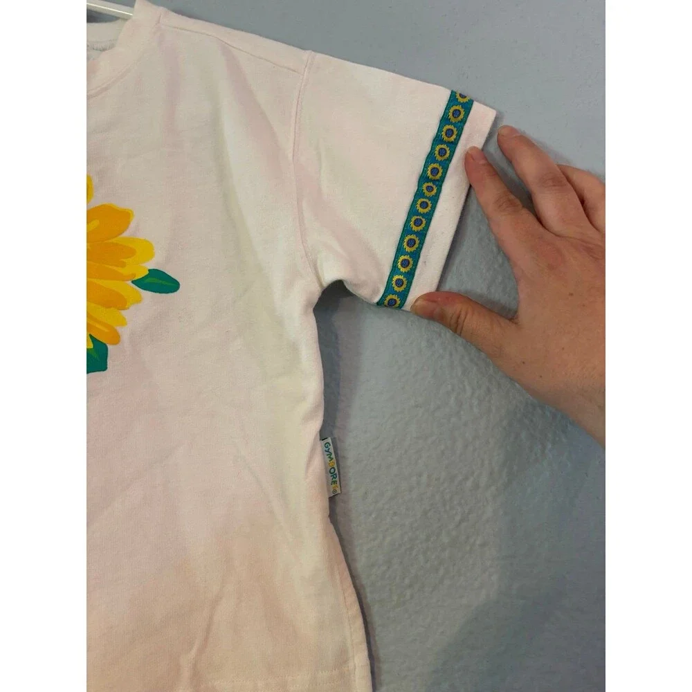 Gymboree rainbow tag flower floral shirt XS S sea splash line spring 1997
